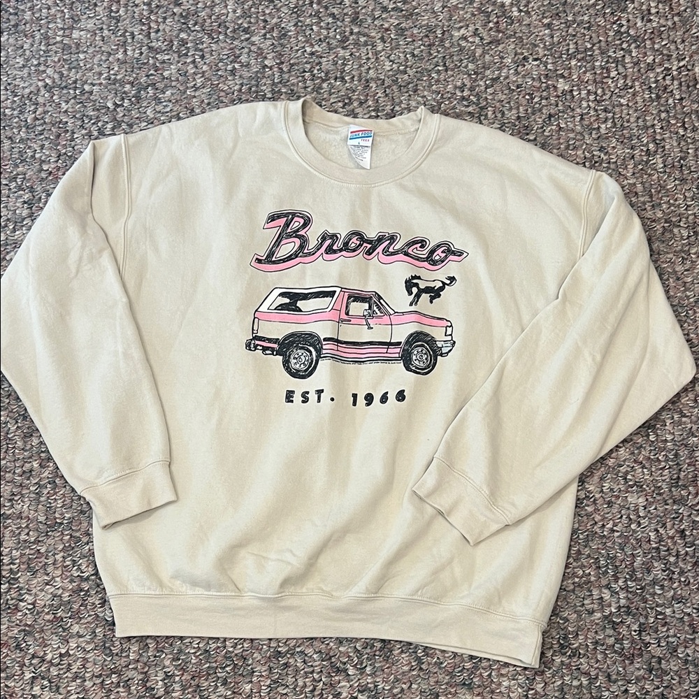 Junk food clothing Ford Bronco beige Graphic Sweatshirt